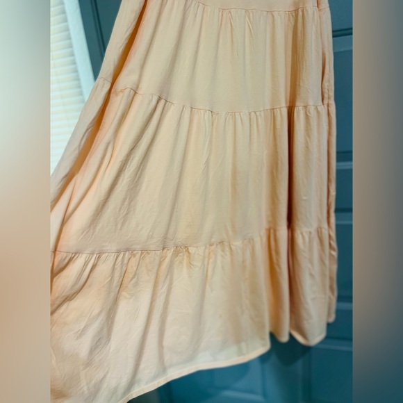 J. Crew Womens L Sleeveless Tiered Cotton Maxi Midi Dress Pastel peach color - Picture 9 of 9